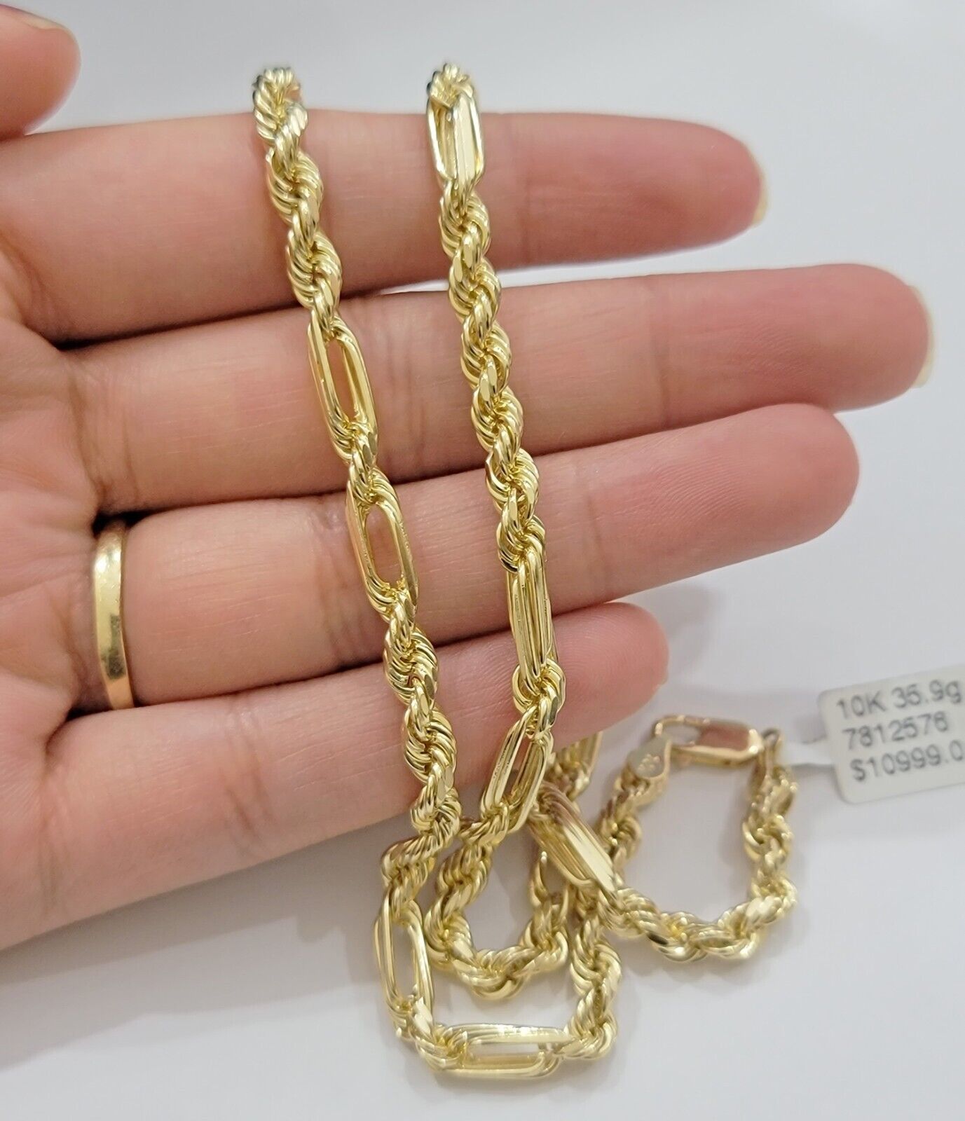 Solid 10k Gold Milano Rope Chain Necklace 20