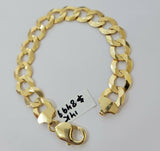 Solid 14k Gold Cuban Curb link Bracelet 8" 13.5mm 14kt Yellow Gold SOLID,Lobster