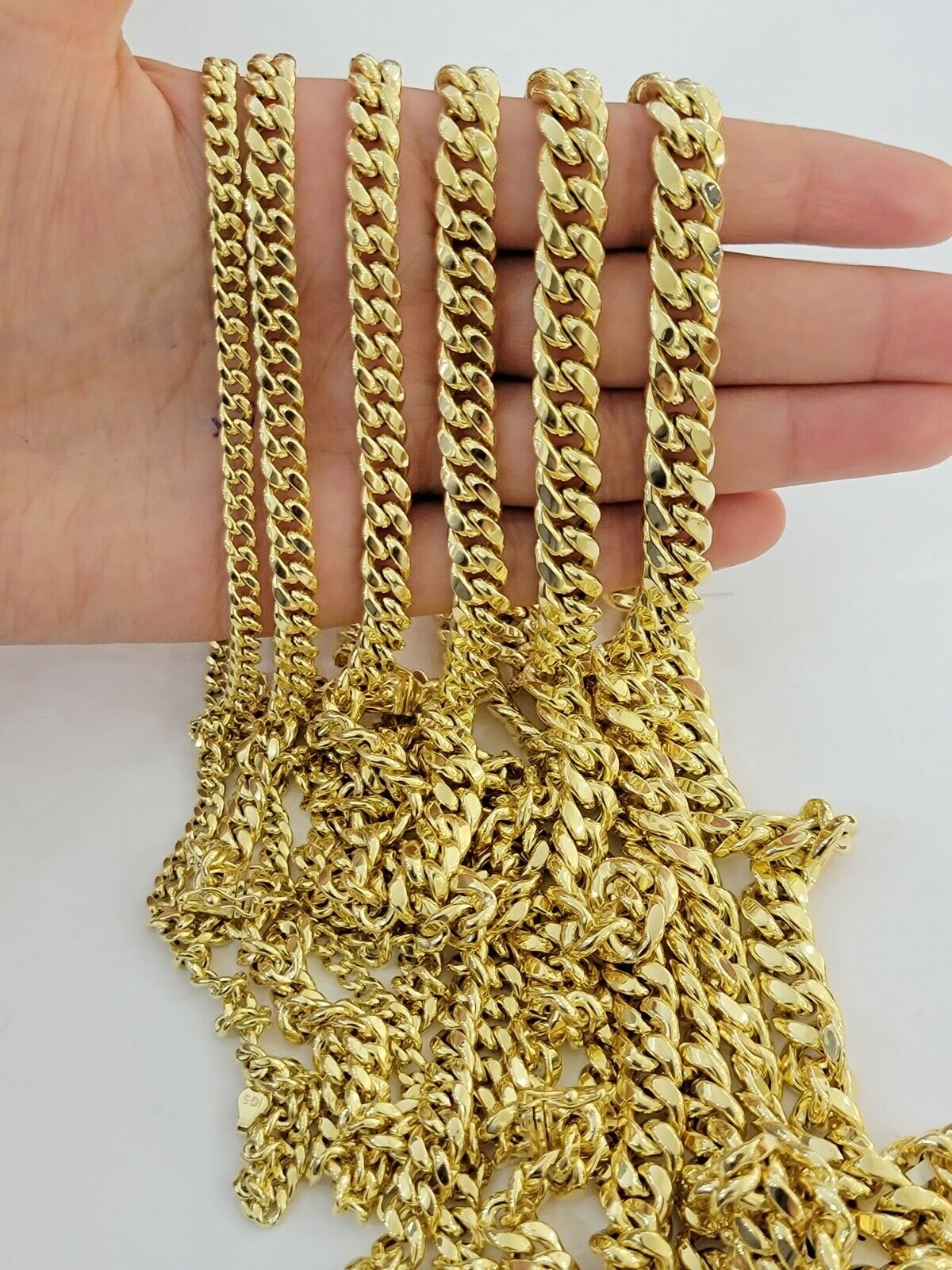 Real 10k Yellow Gold chain Bracelet 5mm-10mm Miami Cuban Link Necklace 8"-30"