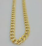 10k Gold Chain 8mm 24" Cuban Curb Link Necklace REAL 10kt Yellow Gold Men's 10 k