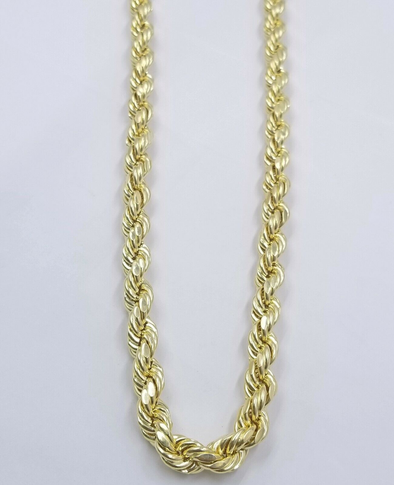 REAL 10k Gold Rope Chain Mens Necklace 10mm 20"-30" Inch Diamond Cut Yellow Gold