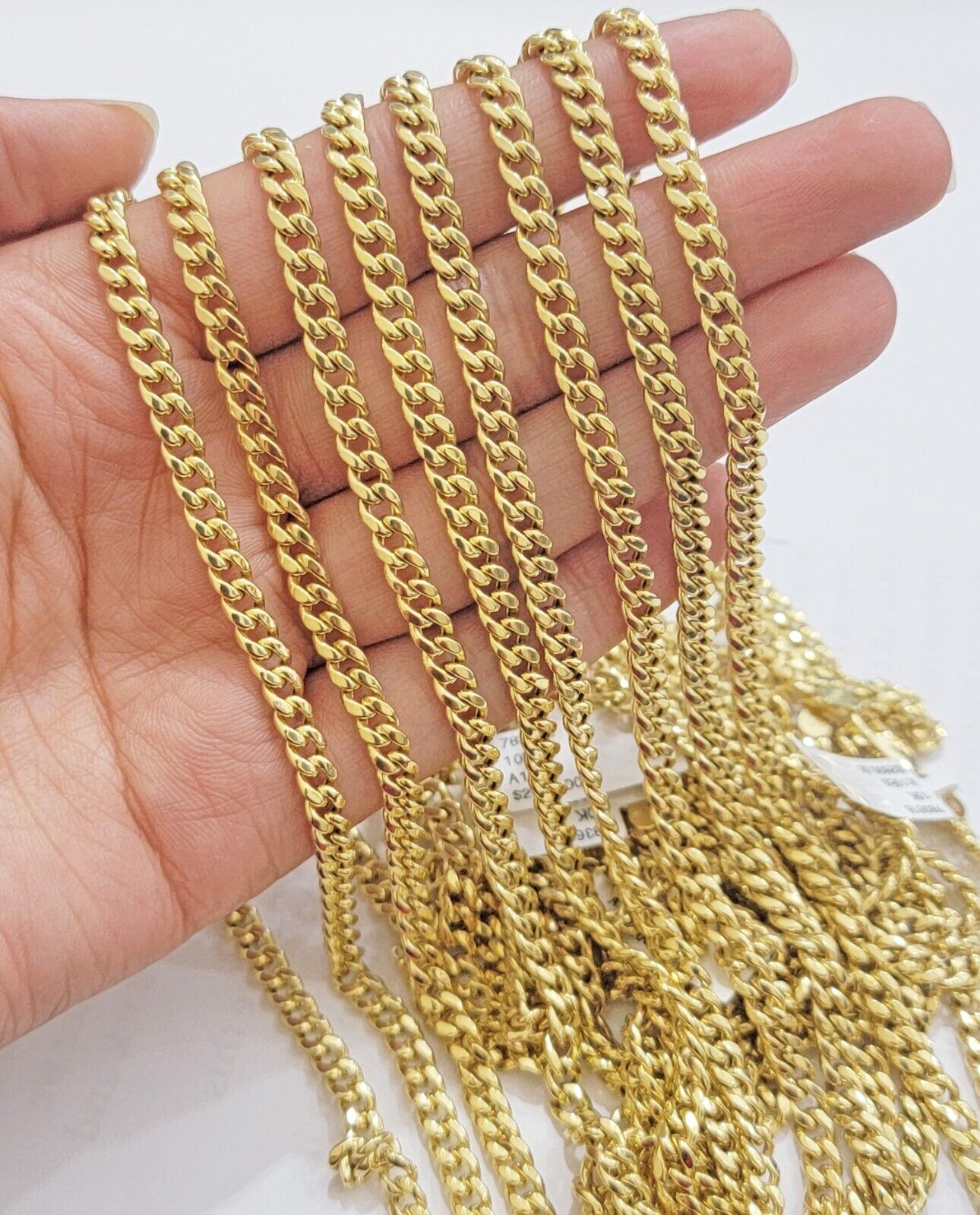 Real 10k Gold Chain Necklace Miami Cuban Link 5mm 16"-28" 10kt Yellow Men Women