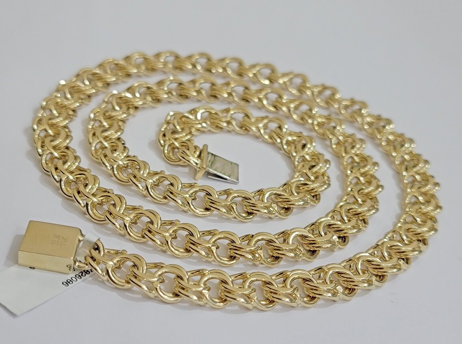 10k Yellow Gold Chino Chain Solid Link Necklace 9mm 22