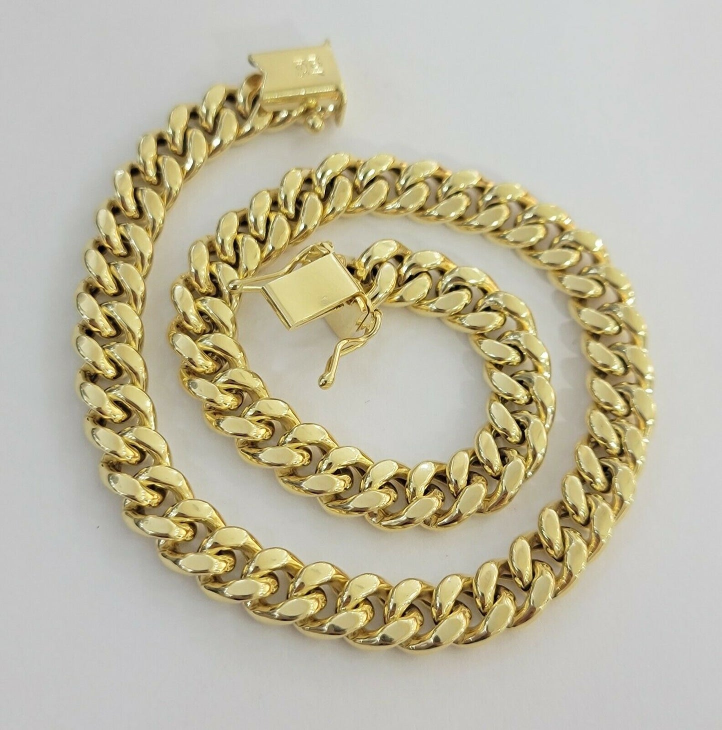 Real 10k Gold Bracelet Miami Cuban Link 9" 7mm REAL 10kt Yellow Gold STRONG,MENs