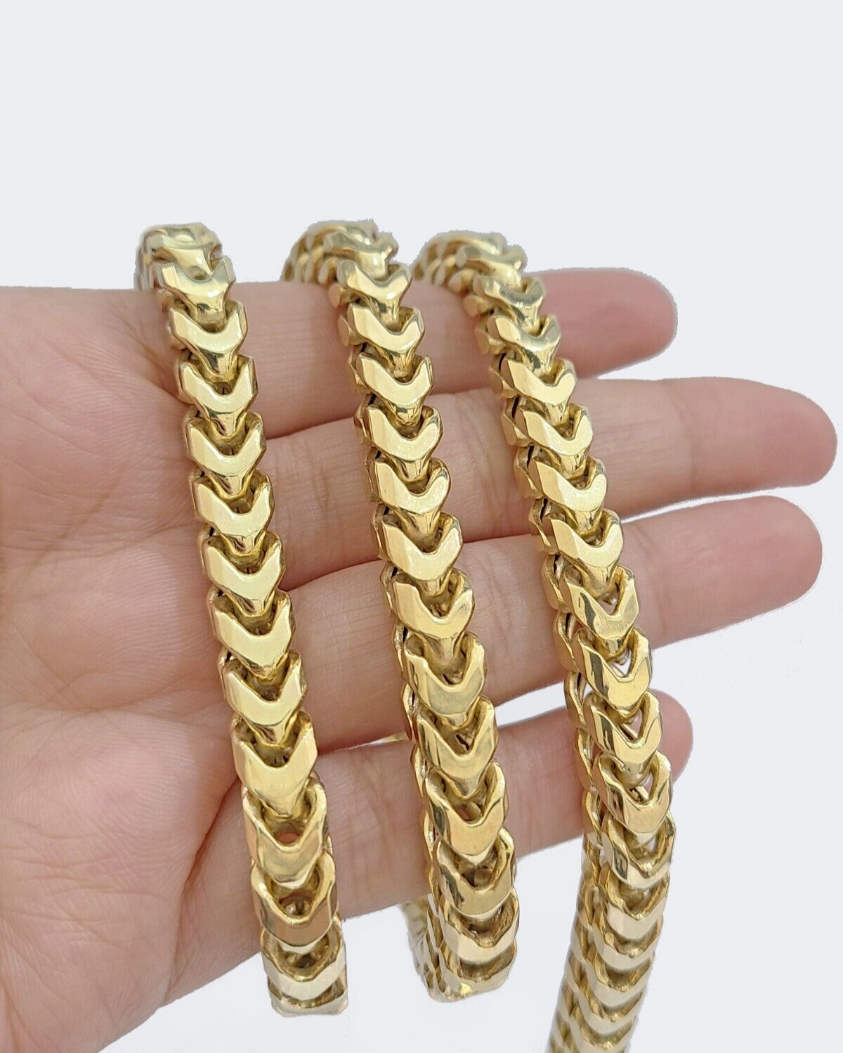 Real 10k Gold Necklace Franco Chain 7mm 26 Inch Mens 10k Yellow Gold 94 grams