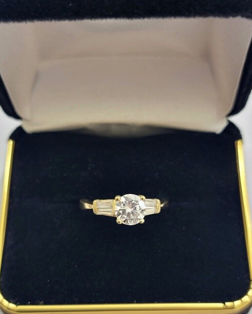 10k Yellow Gold Ladies Solitaire Ring For Womens Casual Band SALE Real Brand New