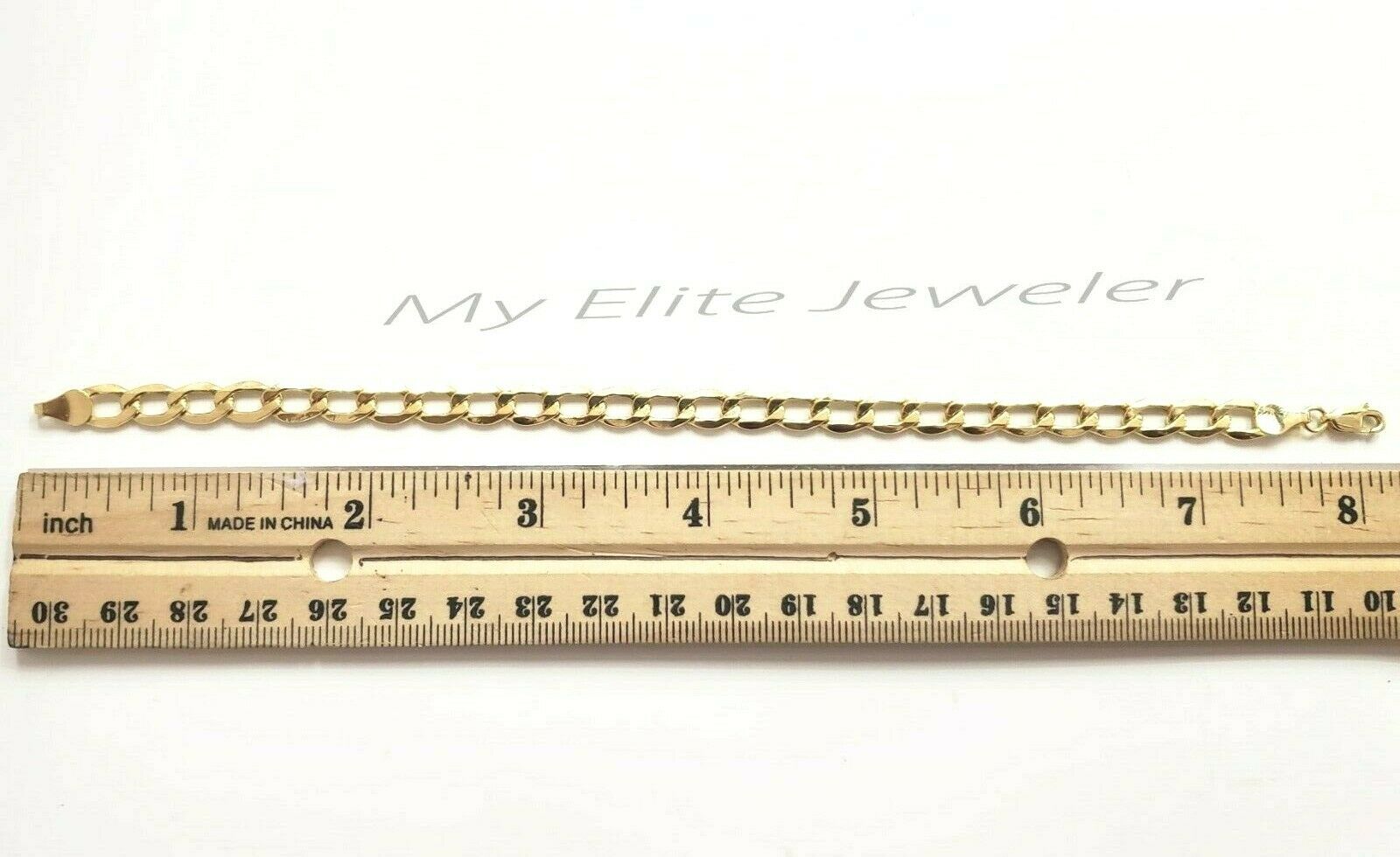Men's & Women's 14K Yellow Gold Cuban Link Bracelet 6 mm 8 Inches long Real Gold