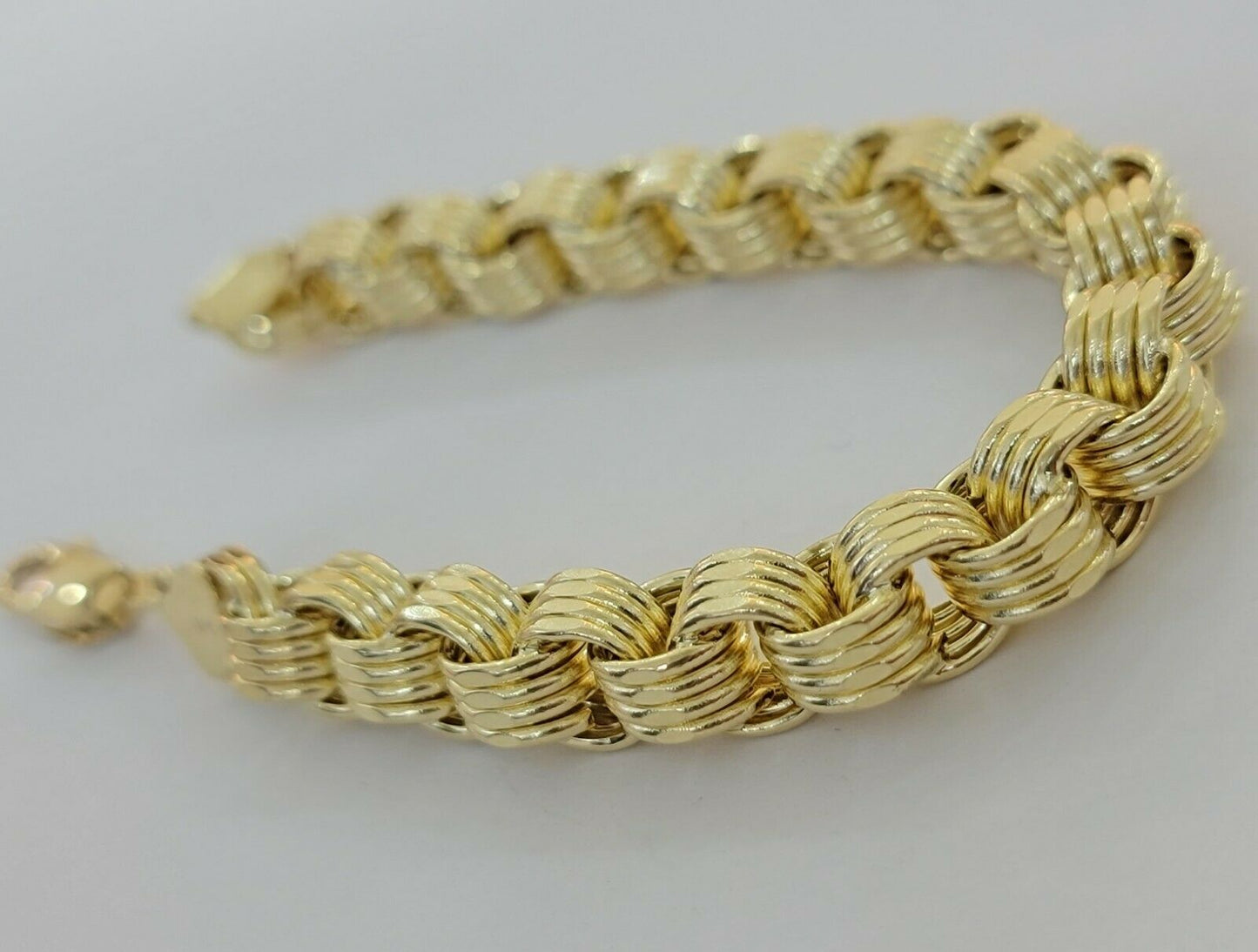 REAL 10k Gold Bracelet Byzantine Box 8" 9mm 10 kt Yellow Gold Men's Genuine 10kt