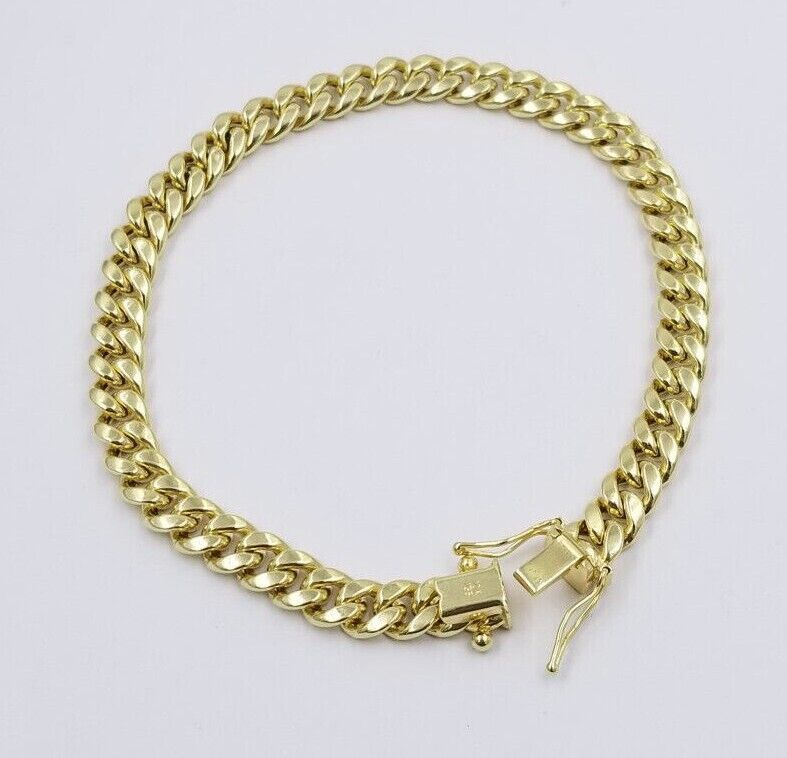Mens REAL 10k Gold Miami Cuban Bracelet 10" 6mm 10 kt Yellow Gold Strong Links