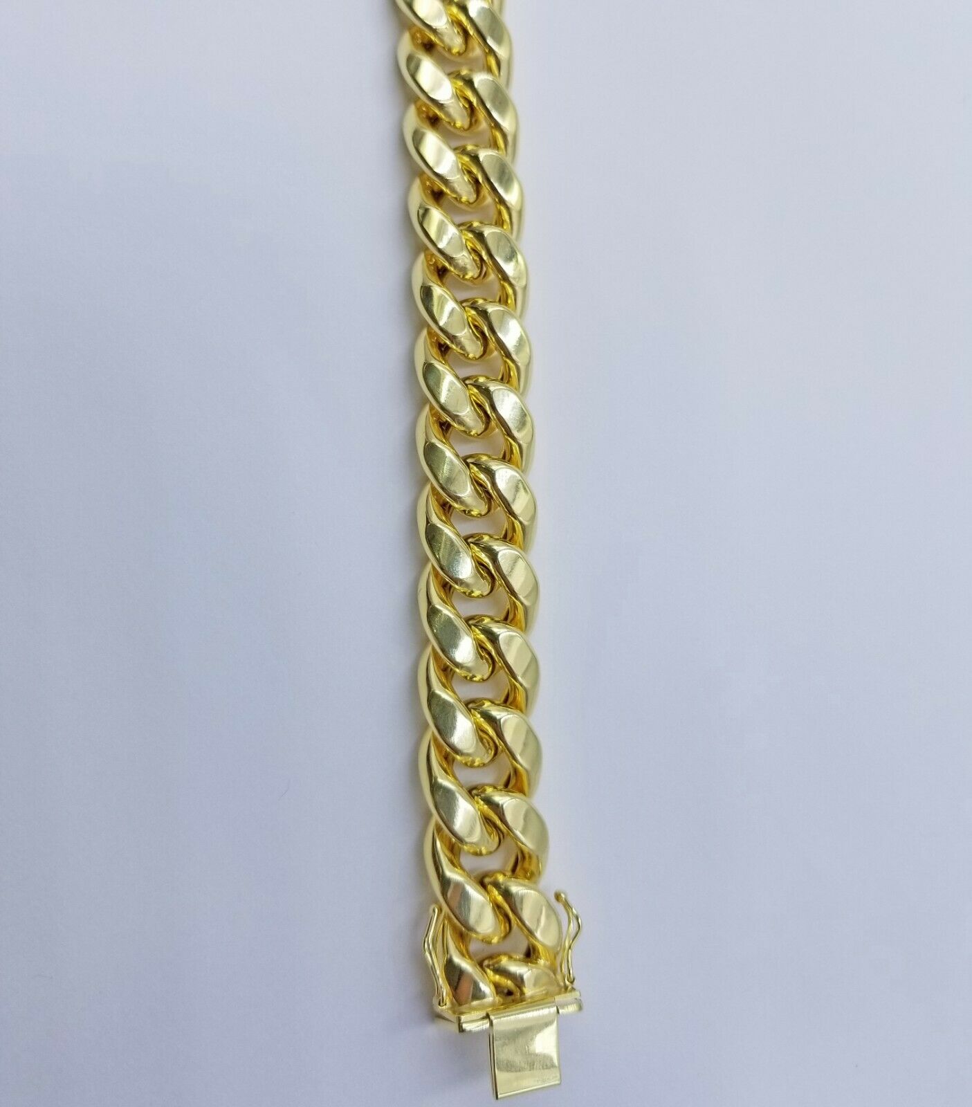 15mm 10k Gold Mens Bracelet Miami Cuban Link 7.5