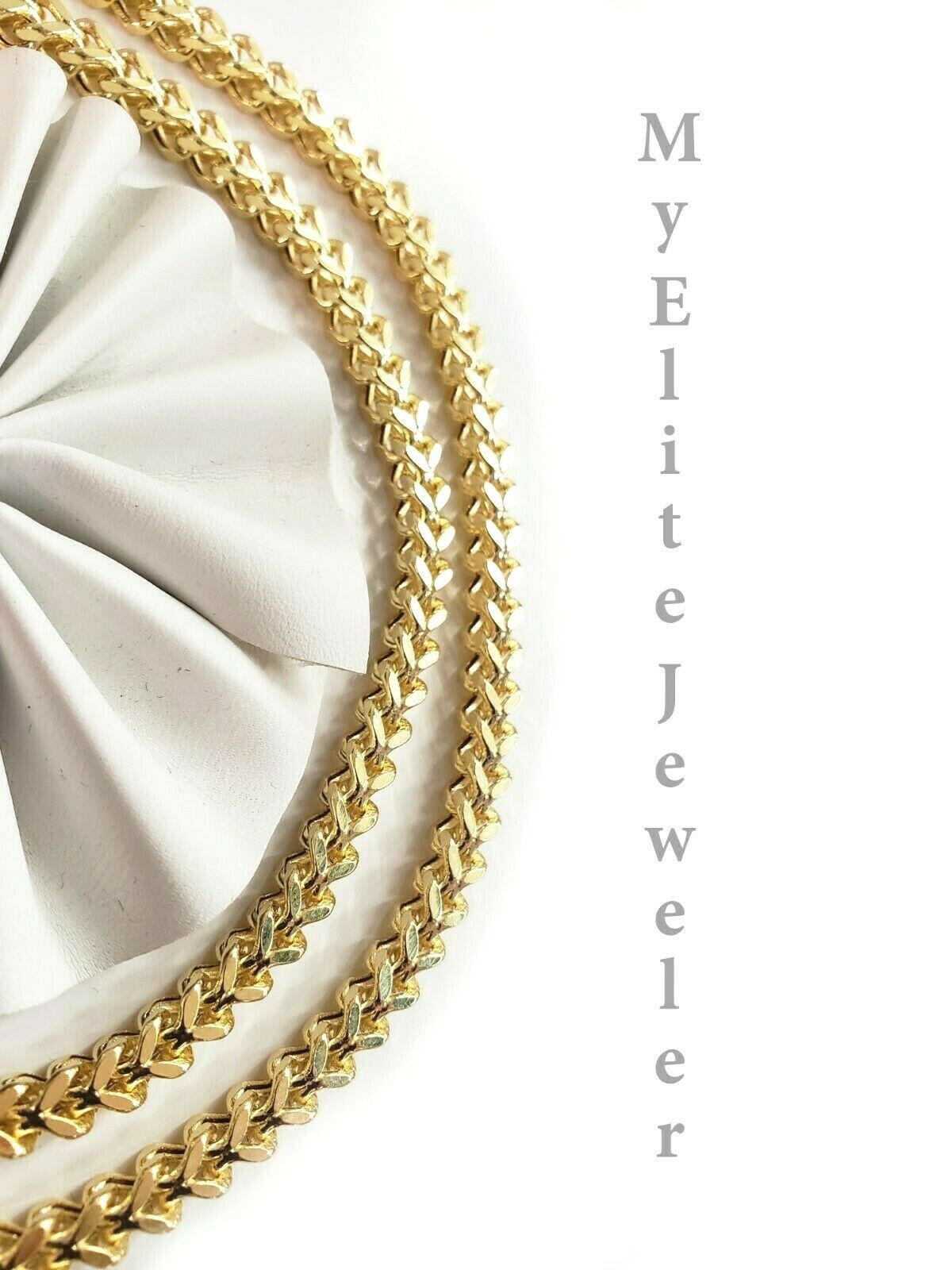 30" 5mm Gold Chain Necklace Franco 10k Yellow Gold Thick Strong REAL 10 KT Mens