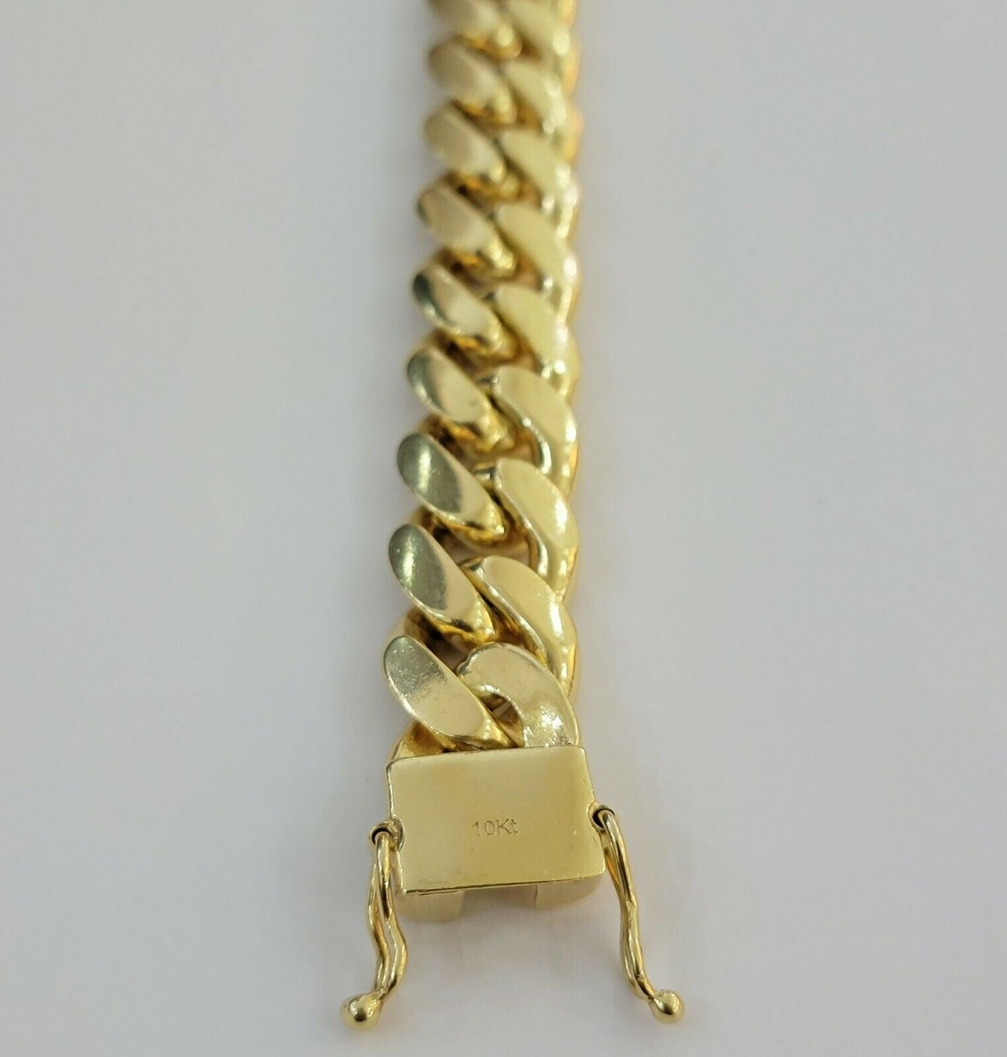 Real Gold Bracelet Solid 10k Mens Miami Cuban Link 13mm 10 kt Yellow Gold Box 8"