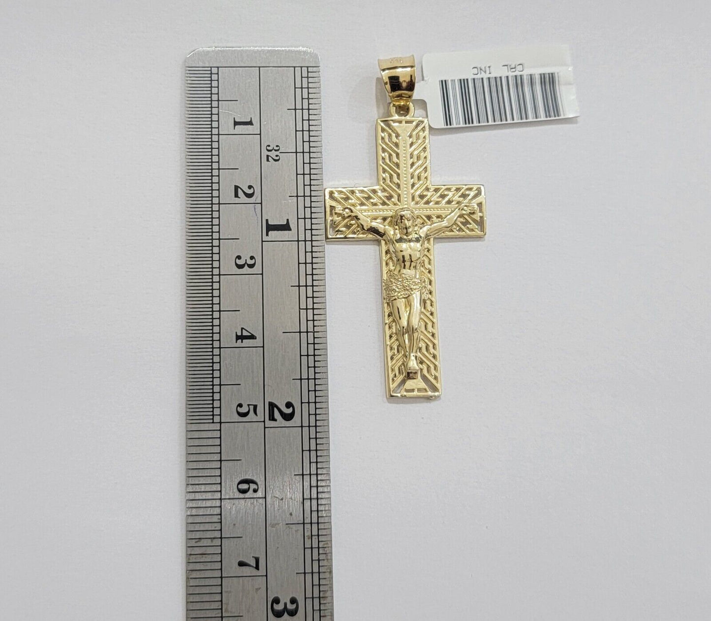 REAL 10k Yellow Gold Chain Cross Pendant Set Miami Cuban link Necklace 5mm 18-28