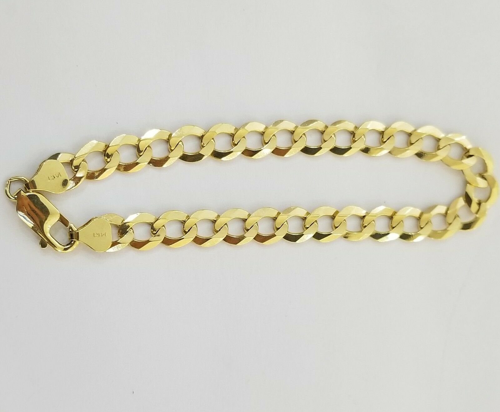 9MM Solid 14k Yellow Gold Cuban Link Bracelet 8