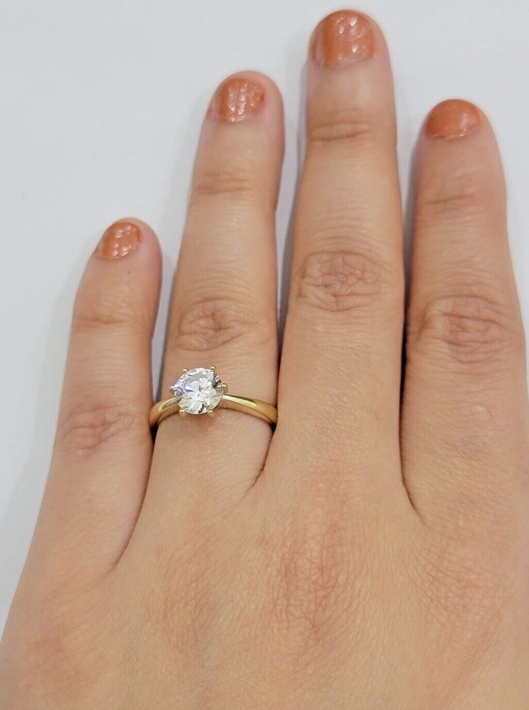 10k Yellow Gold Ladies Solitaire Ring For Womens Casual Band SALE Real Brand New