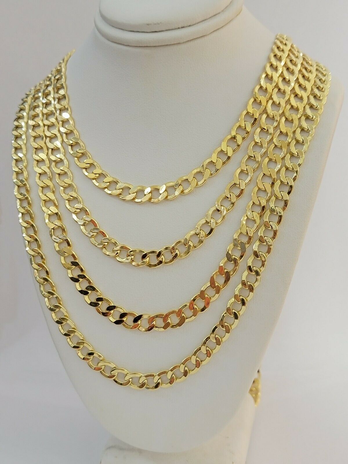 10k Gold Cuban Link Chain Necklace 6.5mm 20" 22" 24" 26" 28" REAL 10kt Yellow Gd