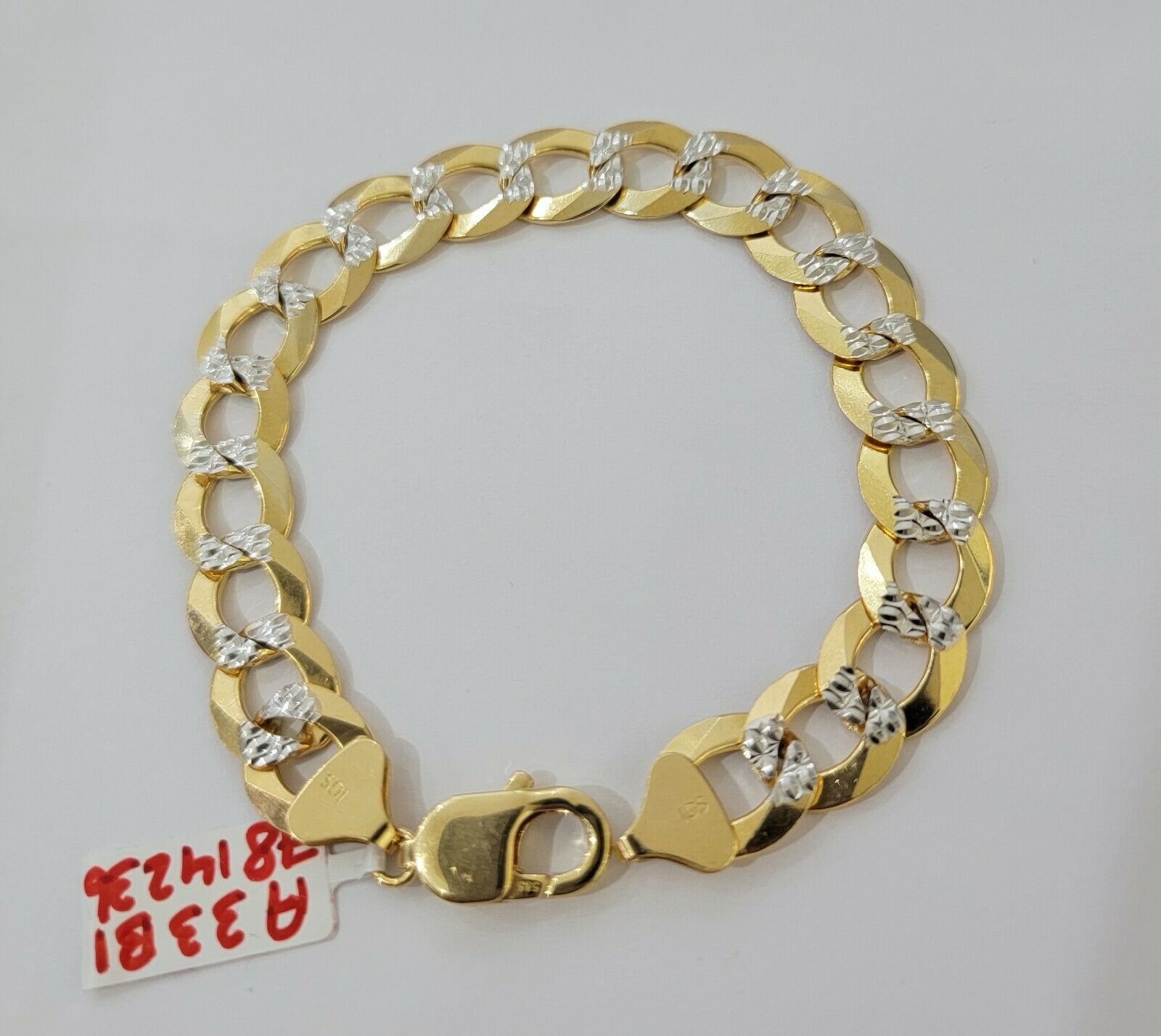 Solid 14k Gold Cuban Curb link Bracelet 9