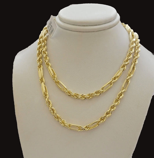 Solid 10k Gold Milano Rope Chain Necklace 20" 4.5mm Men's 10kt Yellow Gold, REAL