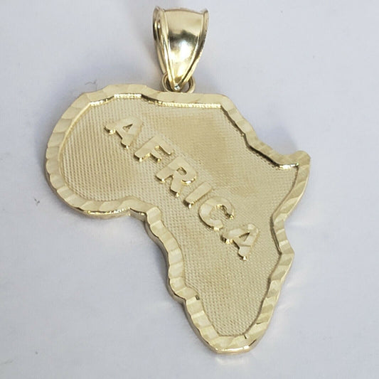 10k Yellow Gold Charm Africa Continent Pendant Mens REAL 10KT With FREE SHIPPING