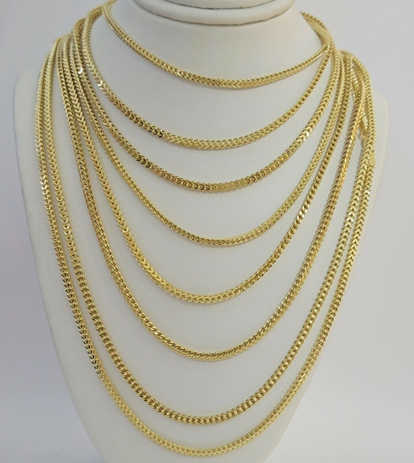 Real 10k Yellow Gold chain Franco 16-26" Necklace 2.5mm STRONG CHAIN For Pendant