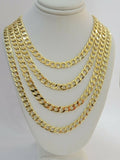 10k Gold Cuban Link Chain Necklace 6.5mm 20" 22" 24" 26" 28" REAL 10kt Yellow Gd