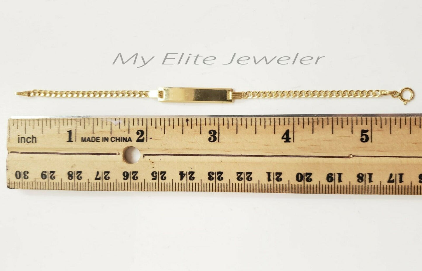 10K Gold Cuban Link Children ID Bracelet Boy , Girl 5.5 Inch Long 100% Real Gold