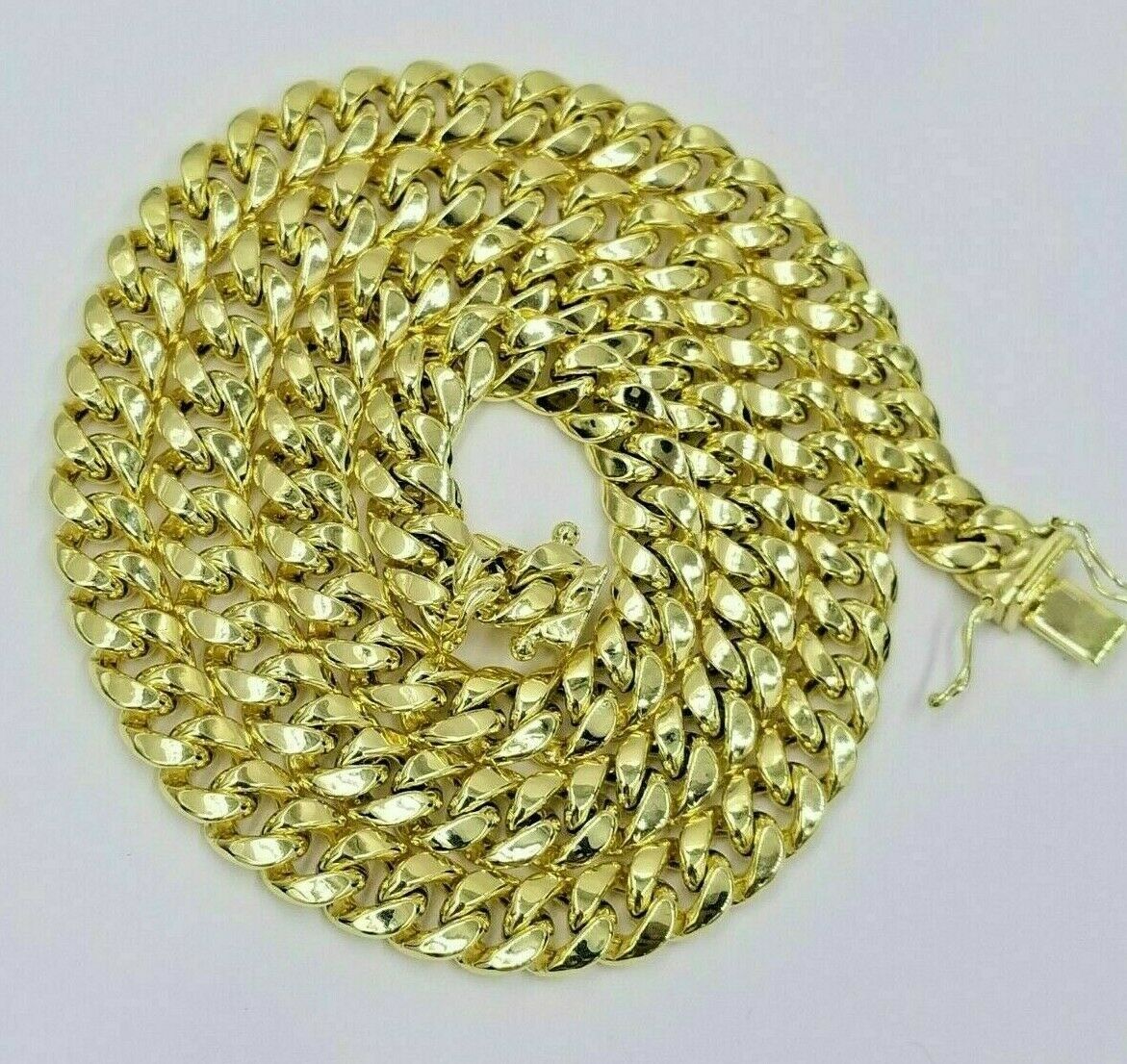 20" 10k Yellow Gold Miami Cuban Chain 8mm Box Lock REAL 10K Link Necklace Choker