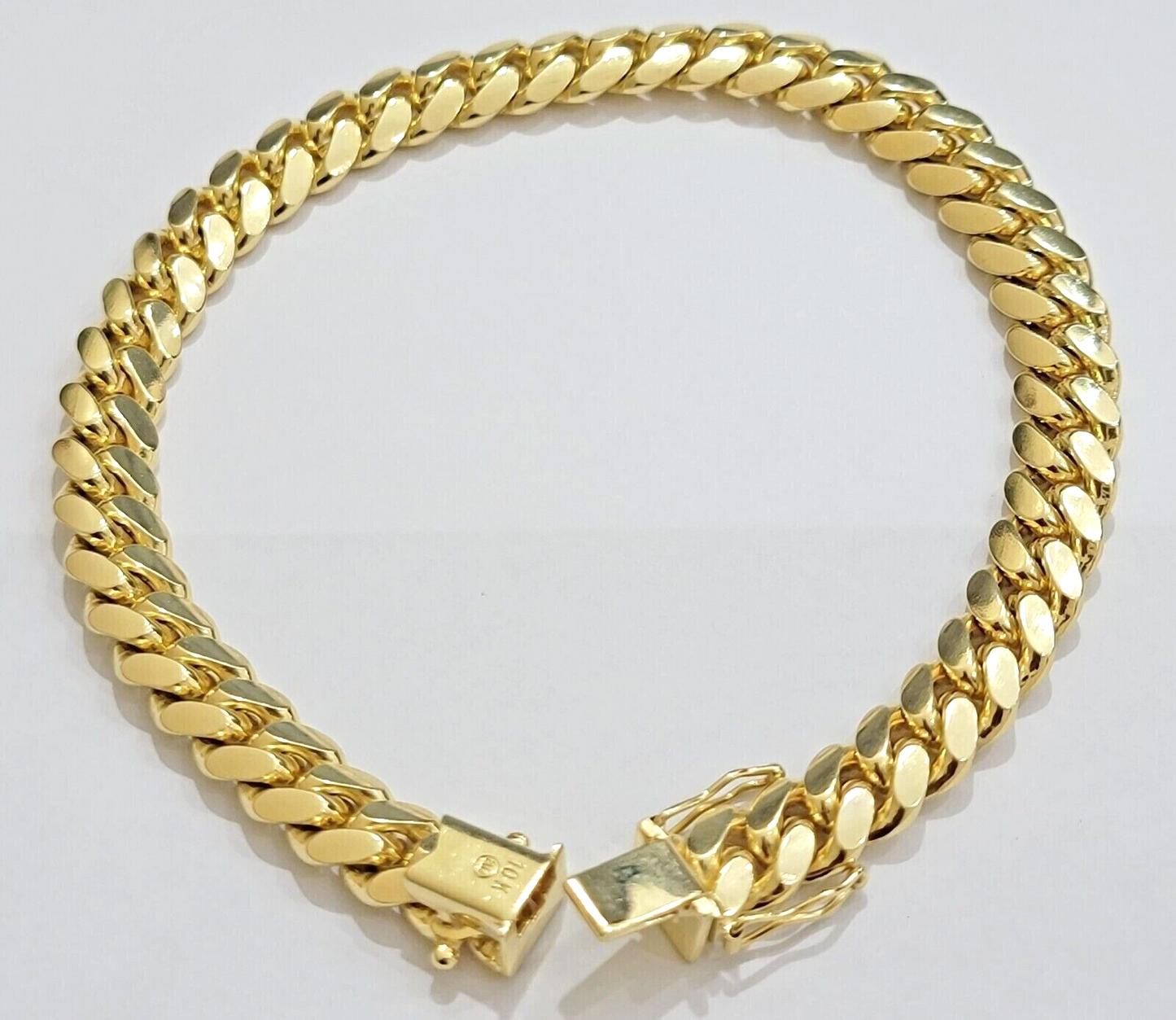 Solid 10k Gold Bracelet 9mm 8 Inch Miami Cuban Link Box Lock REAL 10KT Men Women