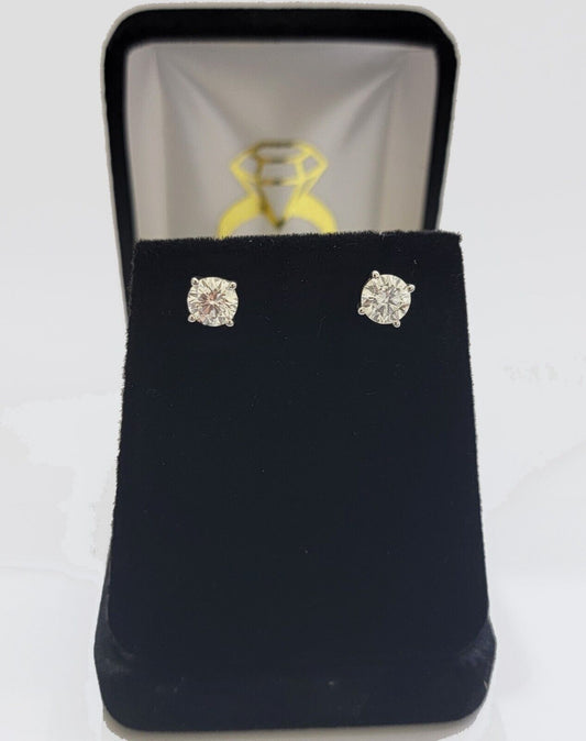 REAL 14k gold VS 1CT diamond Lab Created earring CHRISTMAS SALE With CERTIFICATE