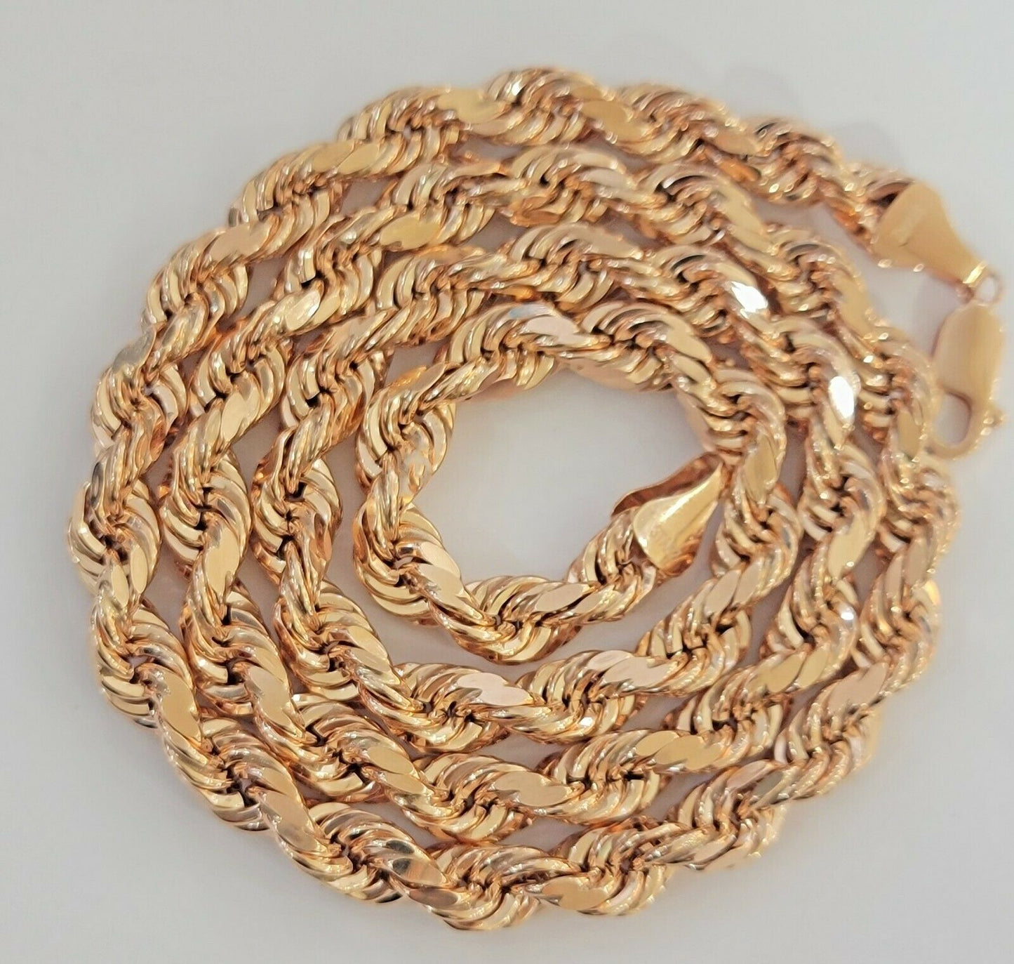 Real Gold 10k Rope Necklace Men Chain 8mm 22"-30" Inch Rose Gold SOLID 10kt