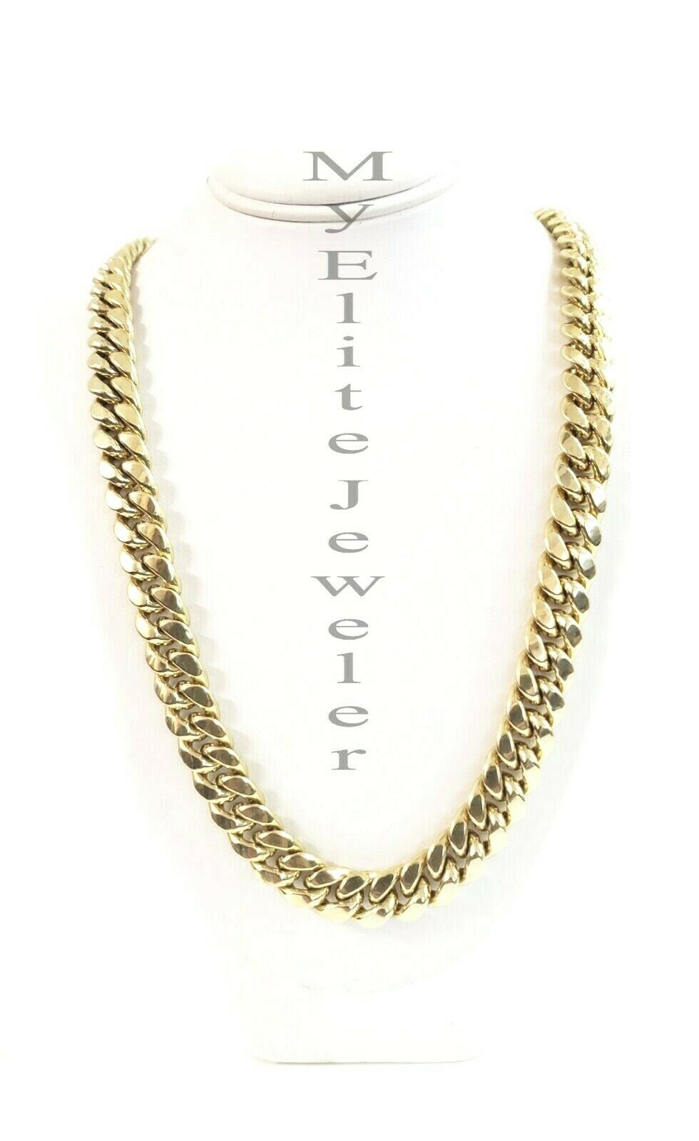 Real 10K Yellow Gold Cuban Link Chain Necklace 24