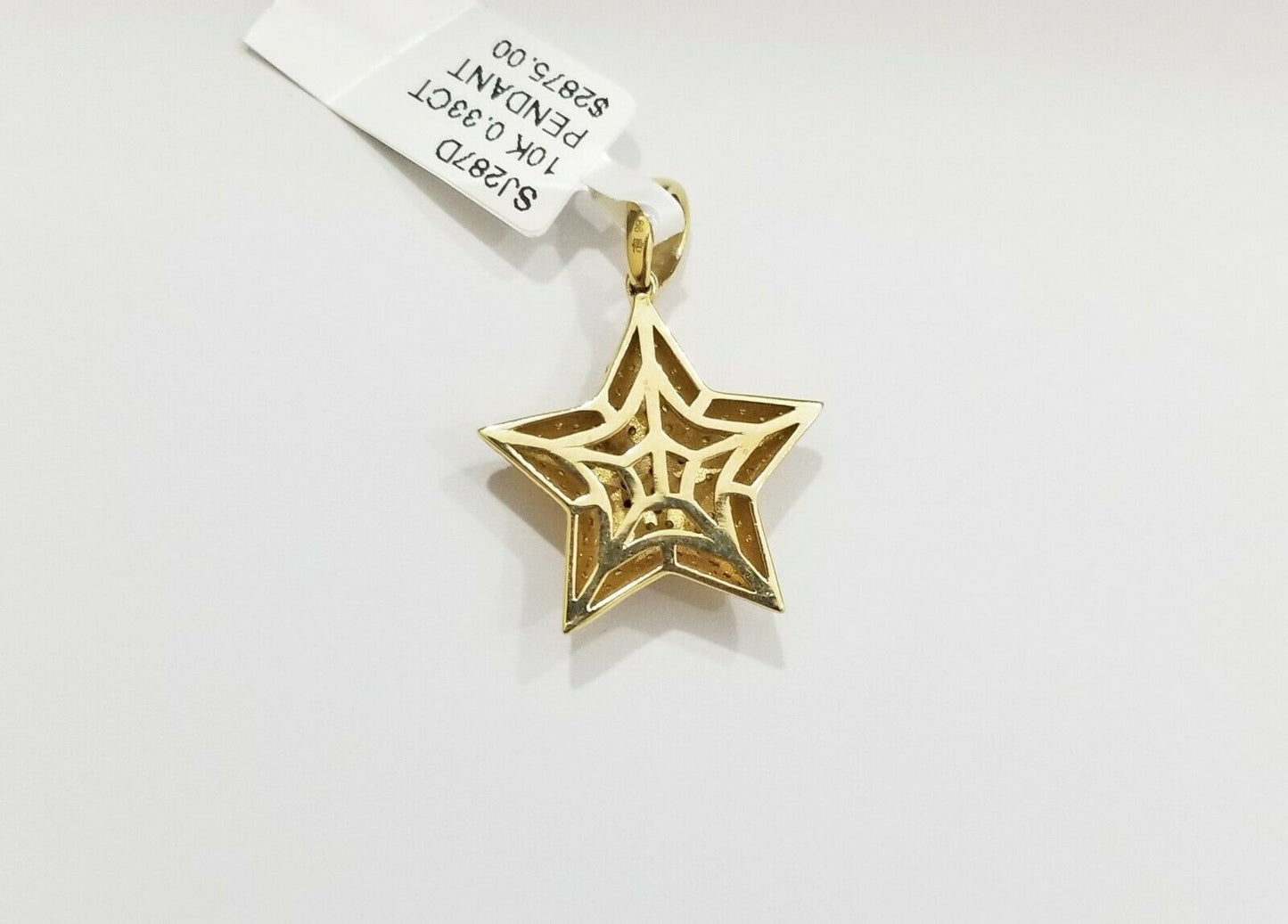 10k Gold Yellow Diamond Star Charm 0.64CT Diamond ,10Kt Real Diamond Pendent