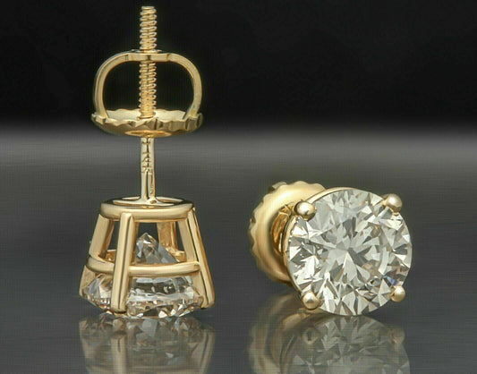 REAL 14k gold VS 1CT diamond Lab Created earring CHRISTMAS SALE With CERTIFICATE