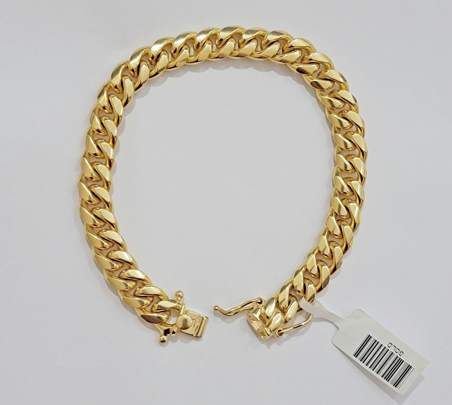 REAL 10k Gold Miami Cuban ladies Bracelet 7" 8mm 10kt Yellow Strong SOLID Links