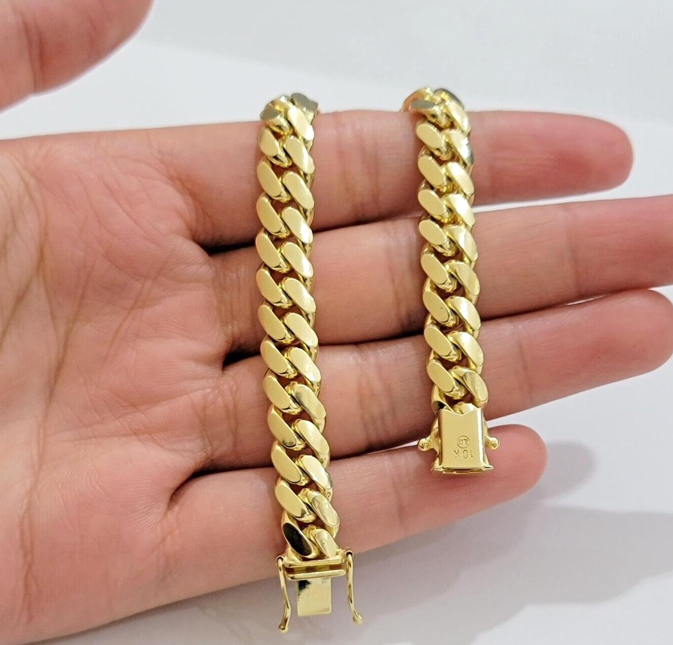 Solid 10k Gold Bracelet 9mm 8 Inch Miami Cuban Link Box Lock REAL 10KT Men Women