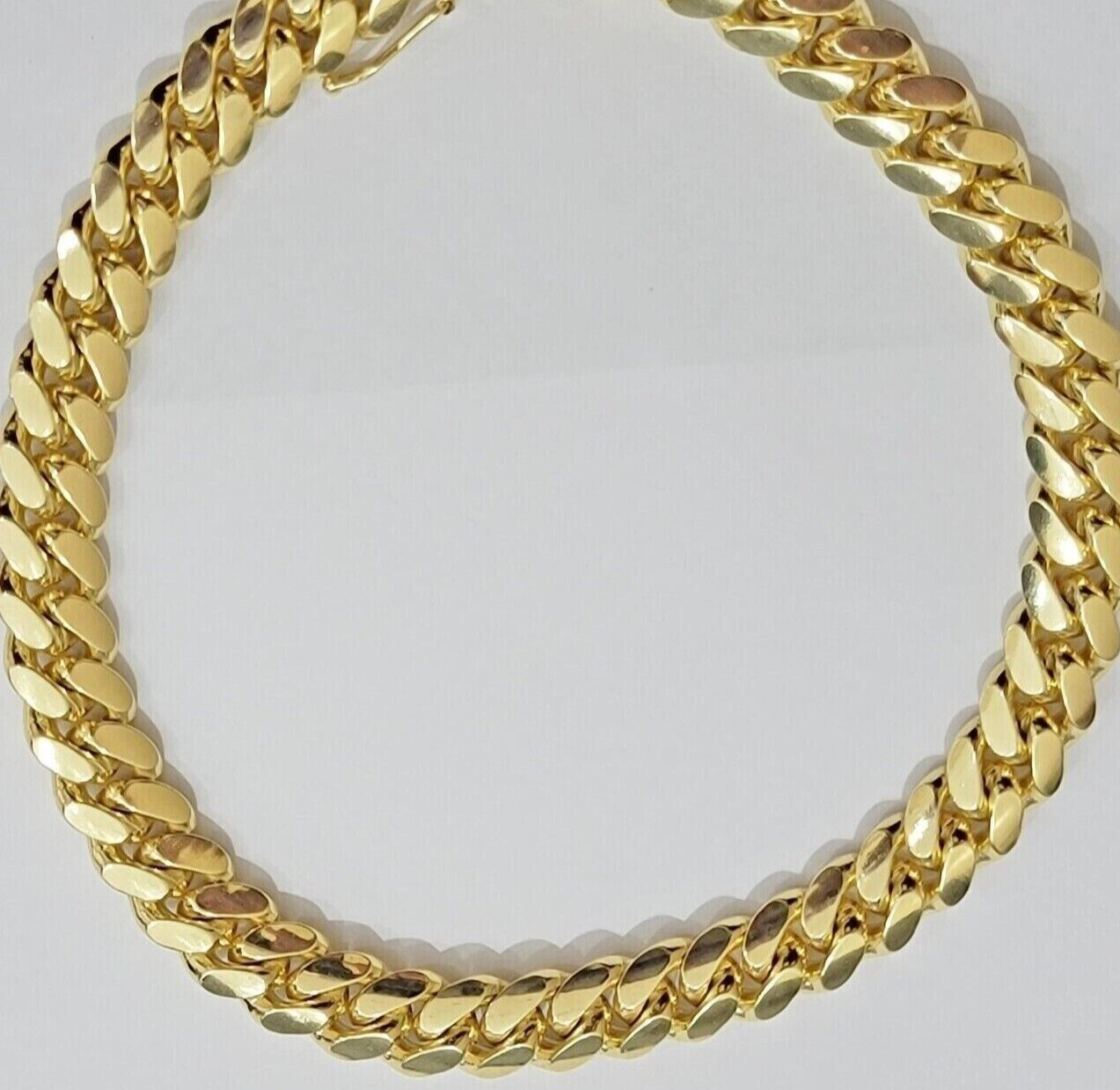 Real 14k Yellow Gold Chain Miami Cuban Link Necklace Mens Solid 8mm 22 Inch 14KT