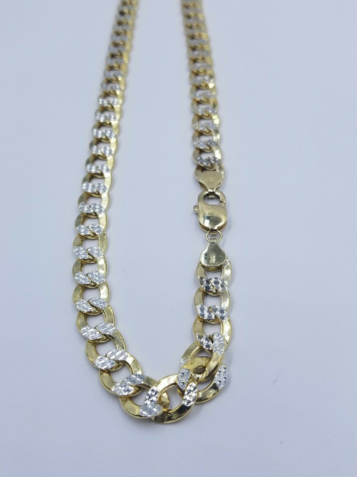 10MM Real Gold Men Necklace Cuban Link 20"-28" Diamond Cut 10k Yellow Gold Chain