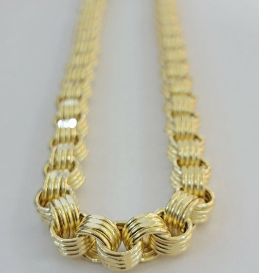 12.5mm Byzantine Box chain Necklace 26 Inch Real 10k Yellow Gold Men's , Thick