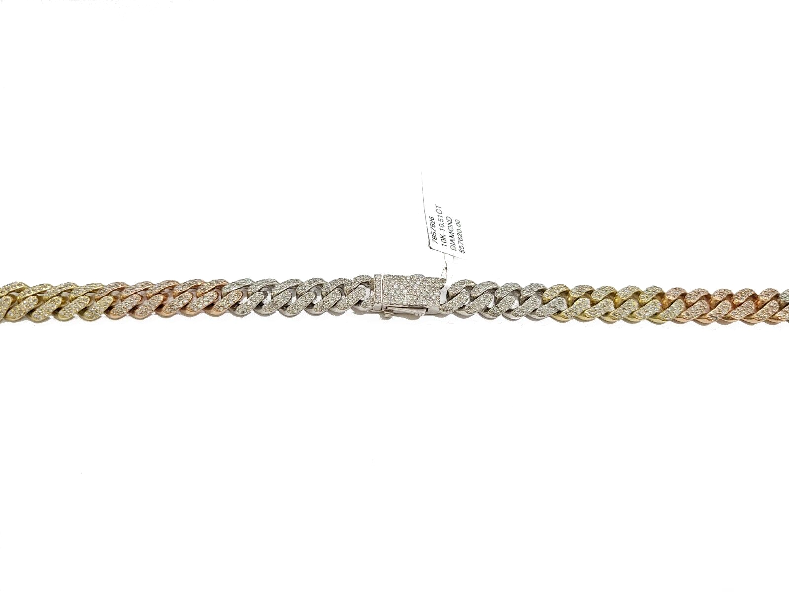 Real 10k Gold Diamond Necklace cuban Link Chain 20