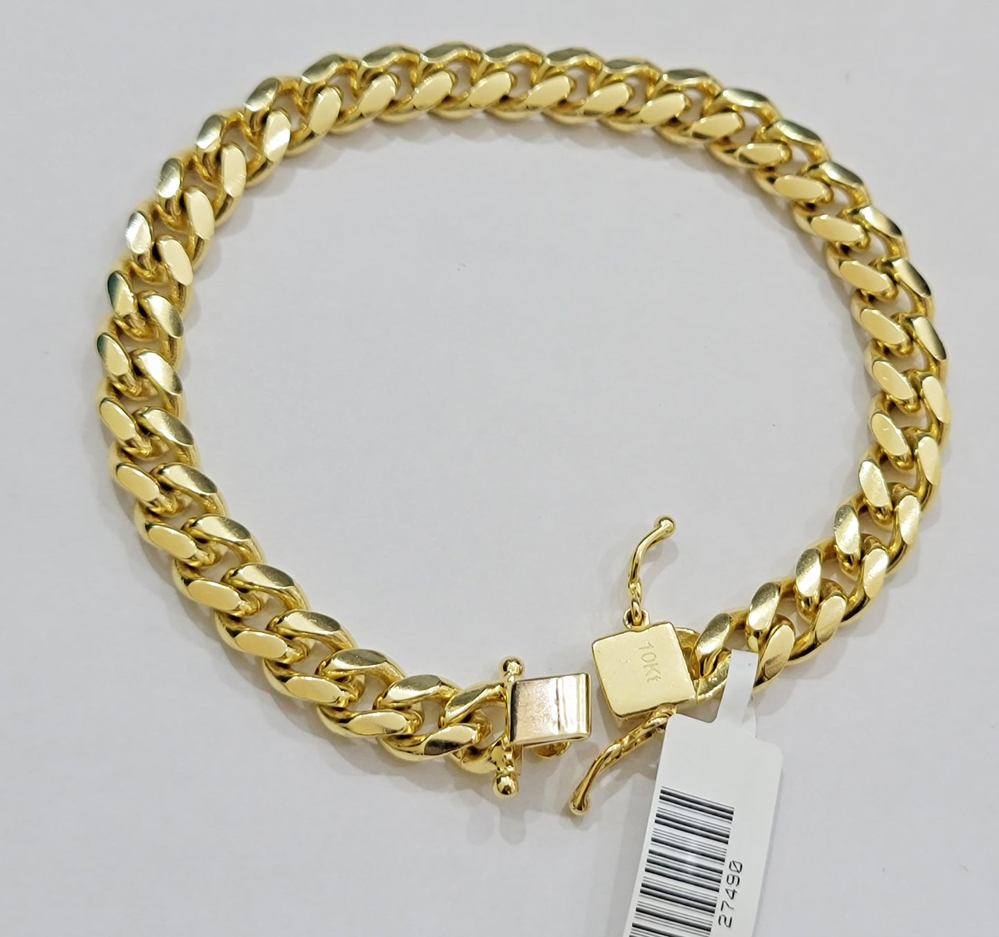 Solid 10k Gold Miami Cuban Link Bracelet 7MM 7.5" 8" 8.5" 9" REAL 10kt Gold Mens